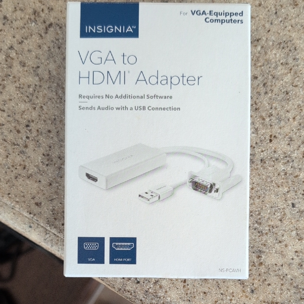Insignia White VGA to HDMI Adapter